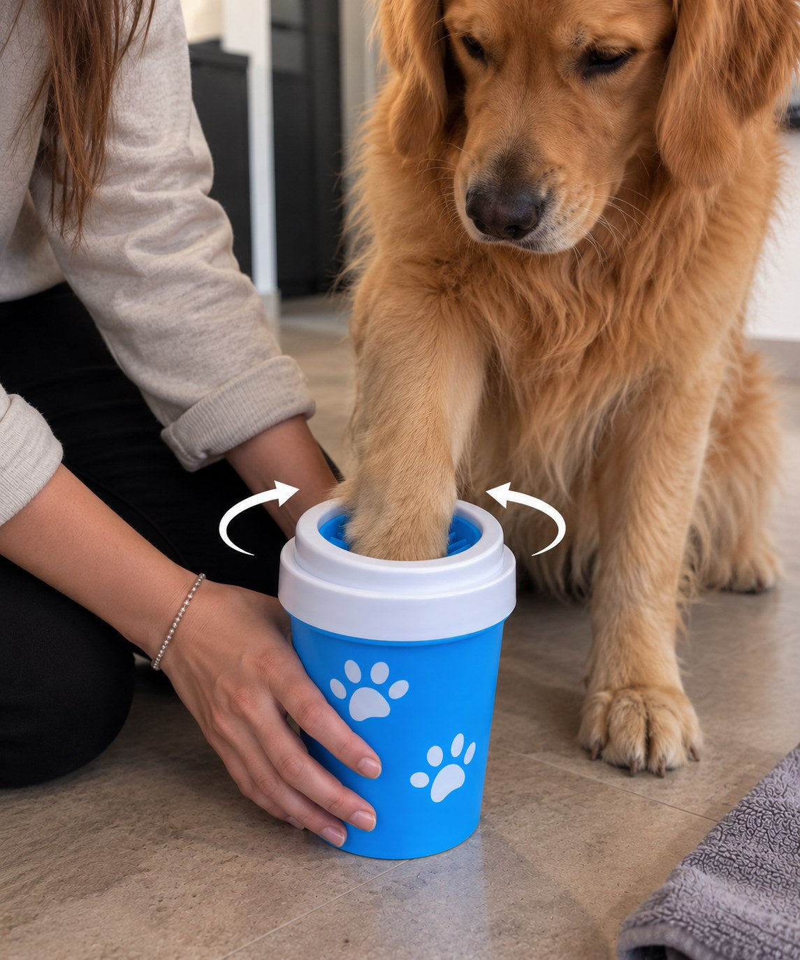 PawClean: inserisci la zampa e ruota a destra e sinistra